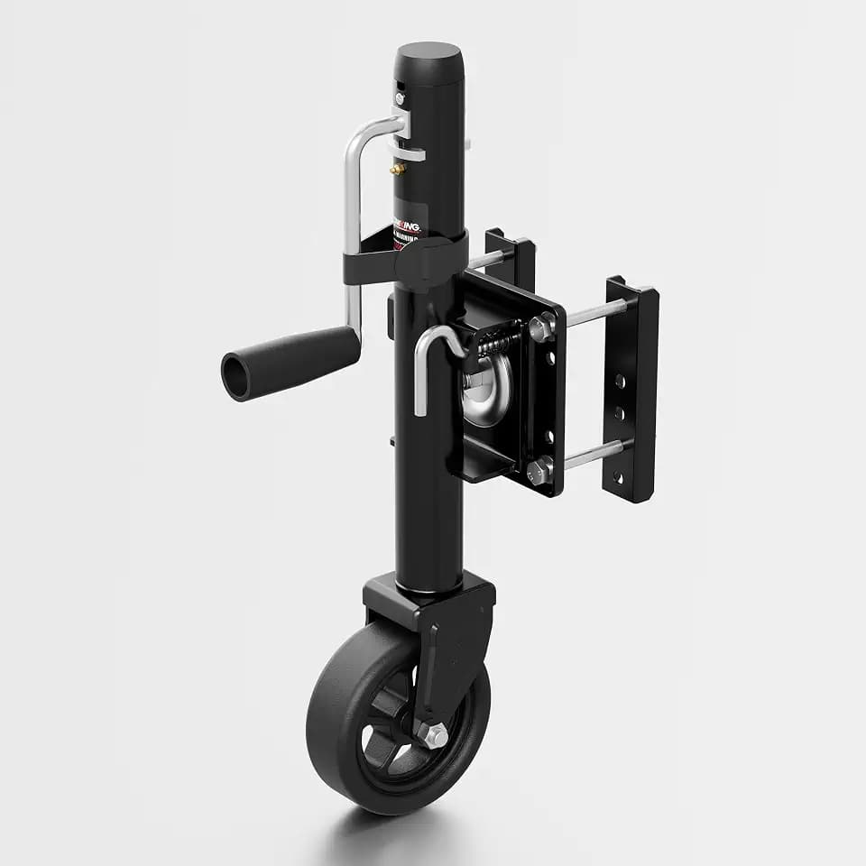 Upgraded Spoke Wheel Trailer Jack,1500 lbs Swivel Jack, 10" Lift