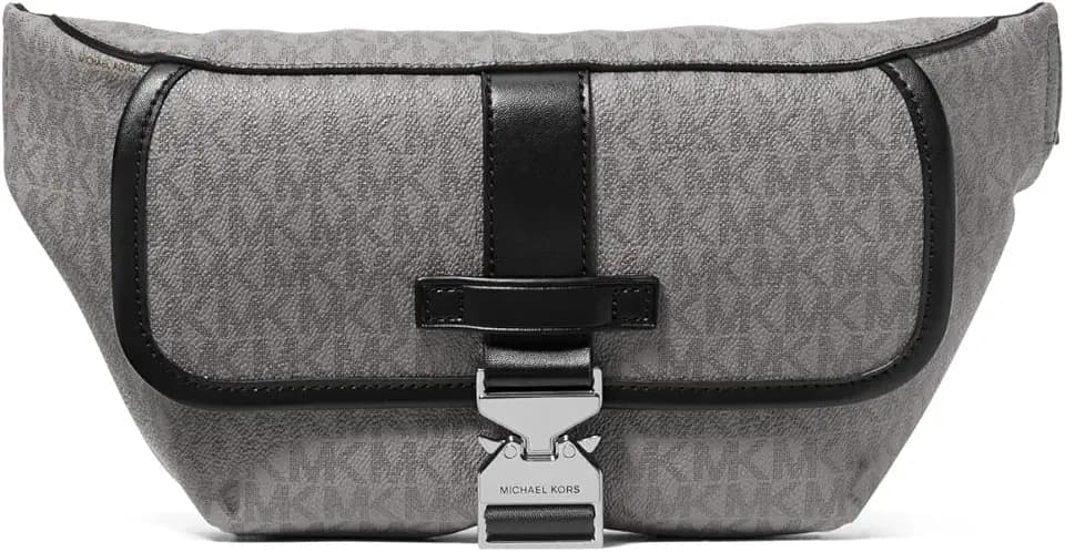 Michael Kors Hudson Aviator Belt Bag, Light Gunmetal Hardware/Storm Signature