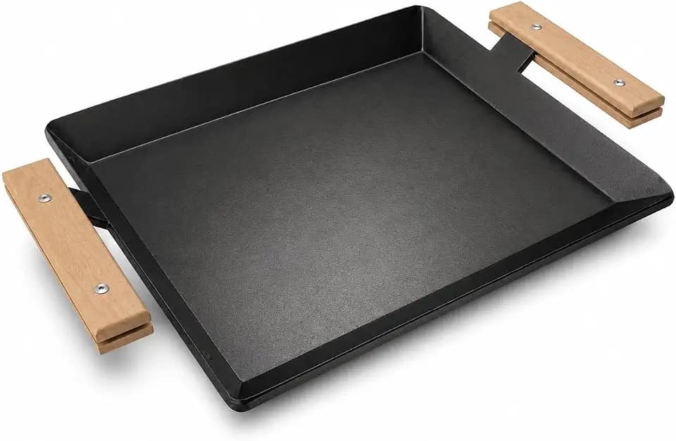 17 Inch Pre-Seasoned Carbon Steel Griddle for Stoves and BBQ Grills