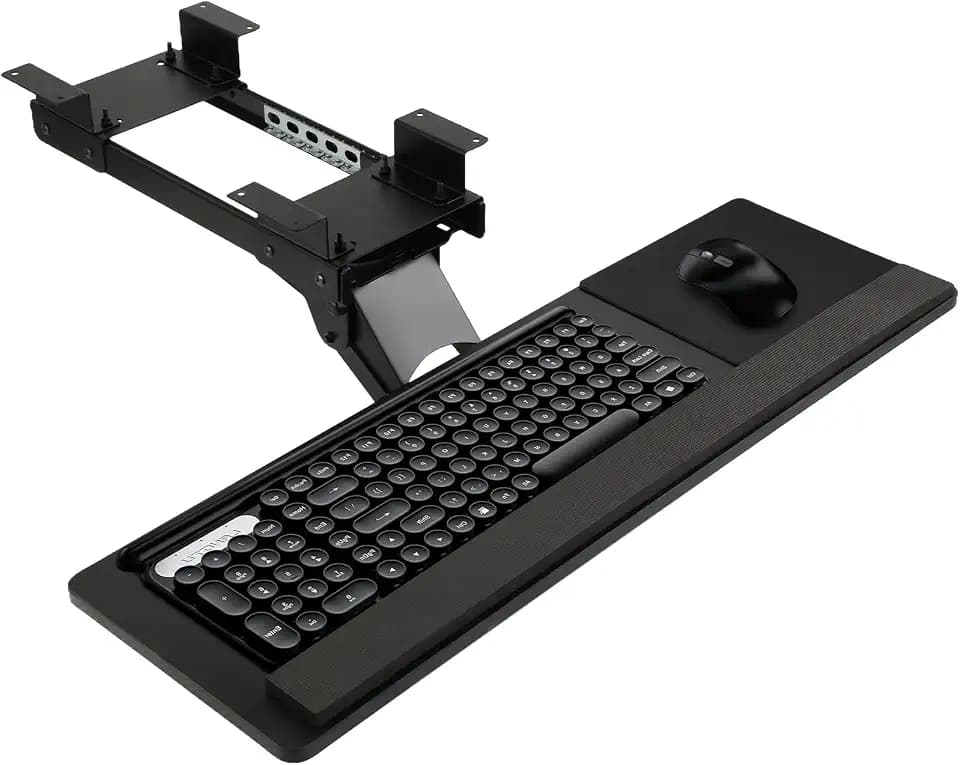 Keyboard Tray Under Desk,360° Adjustable Slide Out Keyboard Tray Under Desk