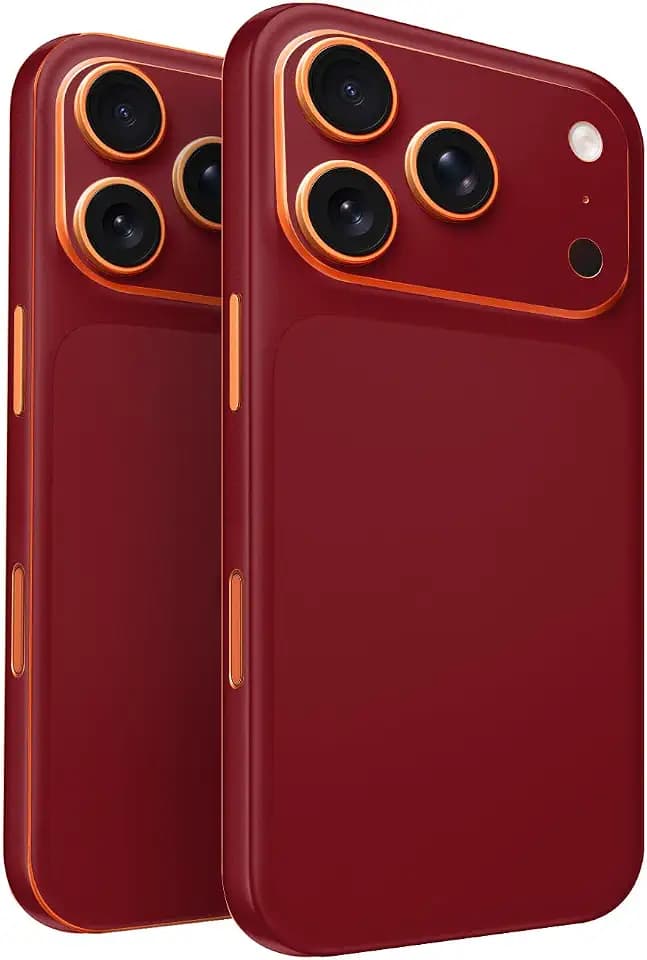 2 Pack of Phone Skins for Apple iPhone 17 Pro - Solid Burgundy| Protective Vinyl Covers | Matte Finish | Made in The USA by MightySkins