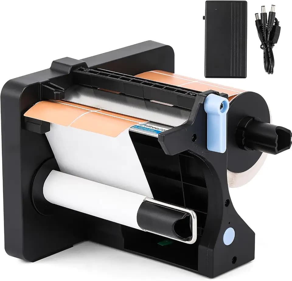 Automatic Label Dispenser, 2.98lb Portable Electric Label Dispenser for 20-130mm Labels, 3 Speed Adjustable with Dual Senser for Shipping/Document/Reminding Labels (with a Battery)