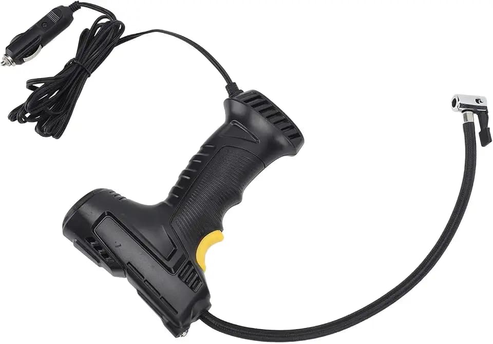 Tire Inflator Portable Air Compressor, 360 Degree Rotatable Inflation Pump LED Car Tire Pump 11.1V