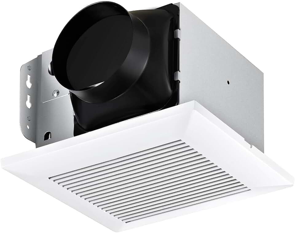 JOEAONZ Bathroom Exhaust Fan 110 CFM 1.0 Sones Ultra-Quiet with Metal Housing, Ceiling Mount Ventilation Fan Large Air-flow Capacity, Energy-Saving Household Bath Vent Extractor, White Plastic Grille