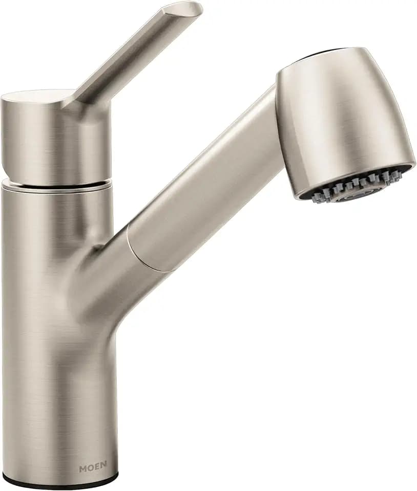 Moen Method Spot Resist Stainless Steel One-Handle Pullout Kitchen Faucet with High Spray Pressure, Kitchen Sink Faucets with Pull Out Sprayer, 7585SRS