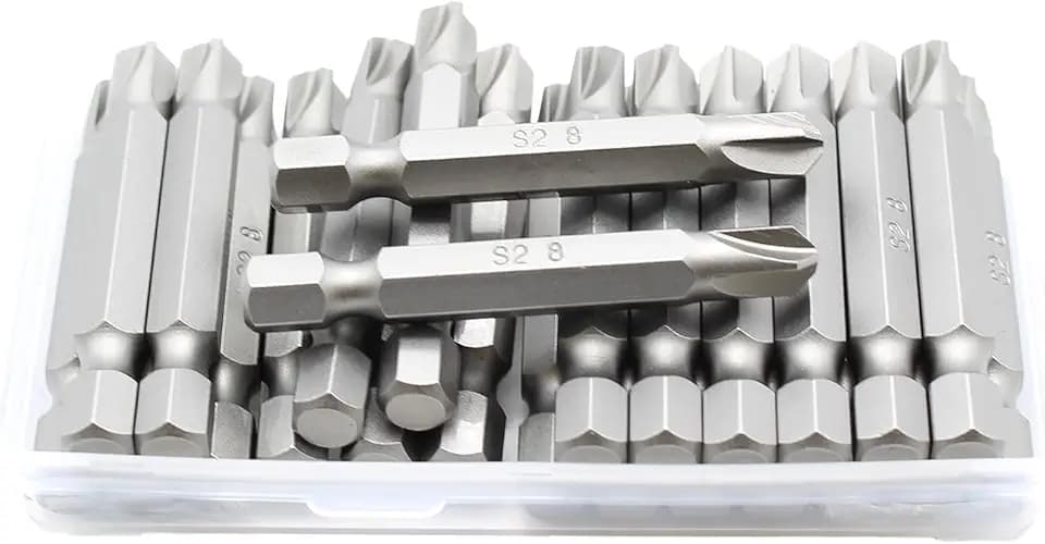 TEMO 25p Torq-Set #8 2" Long Screwdriver Insert Bit, Impact Ready S2 Steel