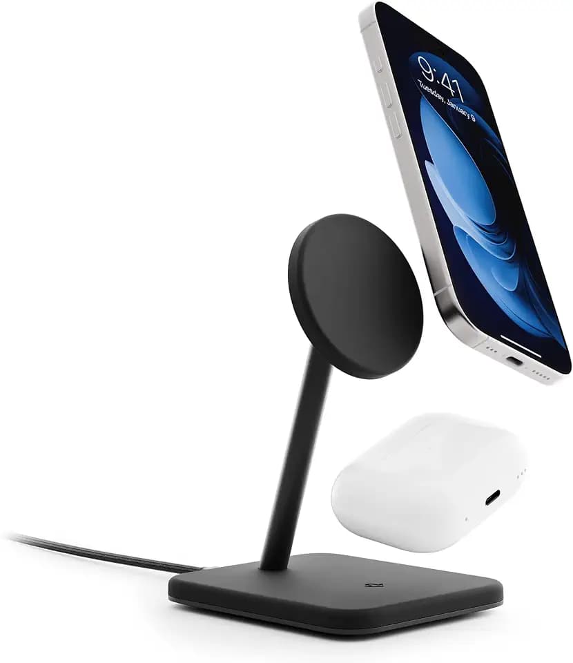 Twelve South HiRise 2 Deluxe 2-in-1 Wireless Charging Station, Black