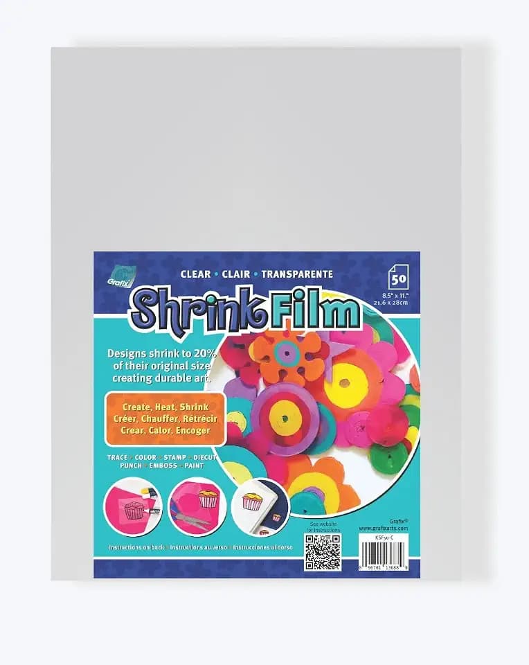 Grafix Shrink Film, Clear Transparent, 8.5 x 11 in, Pack of 50