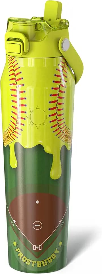 Frost Buddy 32oz Insulated Water Bottle - Straw & Chug Lid - Leak-Proof
