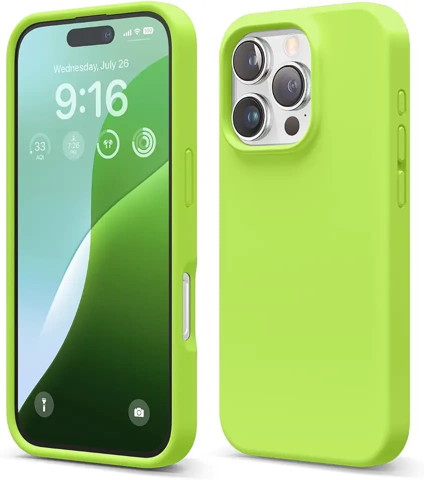 elago Premium Liquid Silicone Case for iPhone 16 Pro Lime Green