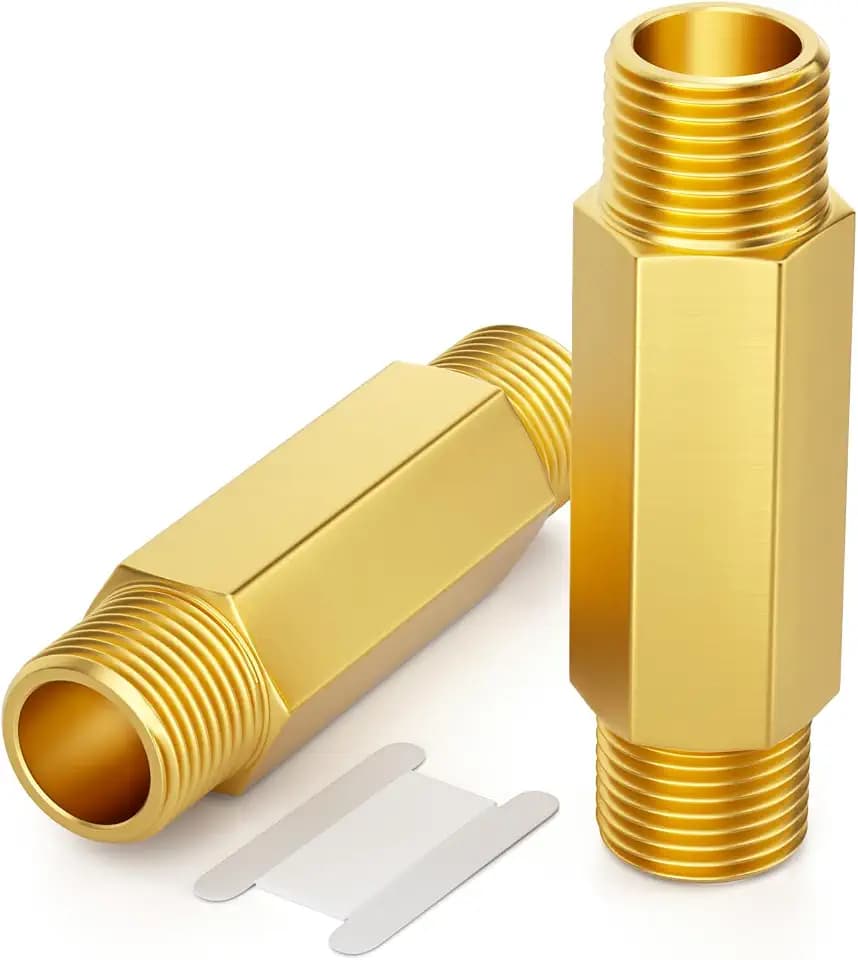 GASHER 2PCS 1/2" MNPT Brass Long Nipple 3" Length Pipe Fitting