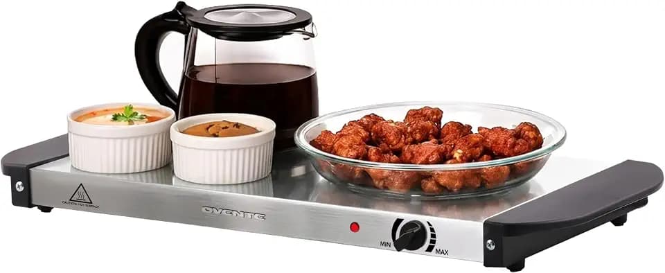 OVENTE Electric Warming Tray, Adjustable from 90°F to 284°F, Silver FW170S