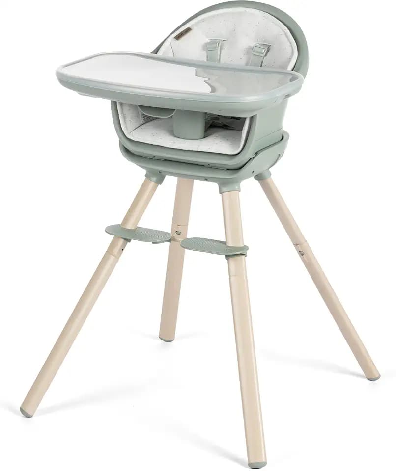 Maxi-Cosi Moa 8-in-1 High Chairs for Babies and Toddlers, Machine Washable Infant High Chair, Compact, Convertible to Booster Seat for Table, Lightweight Design, Classic Green