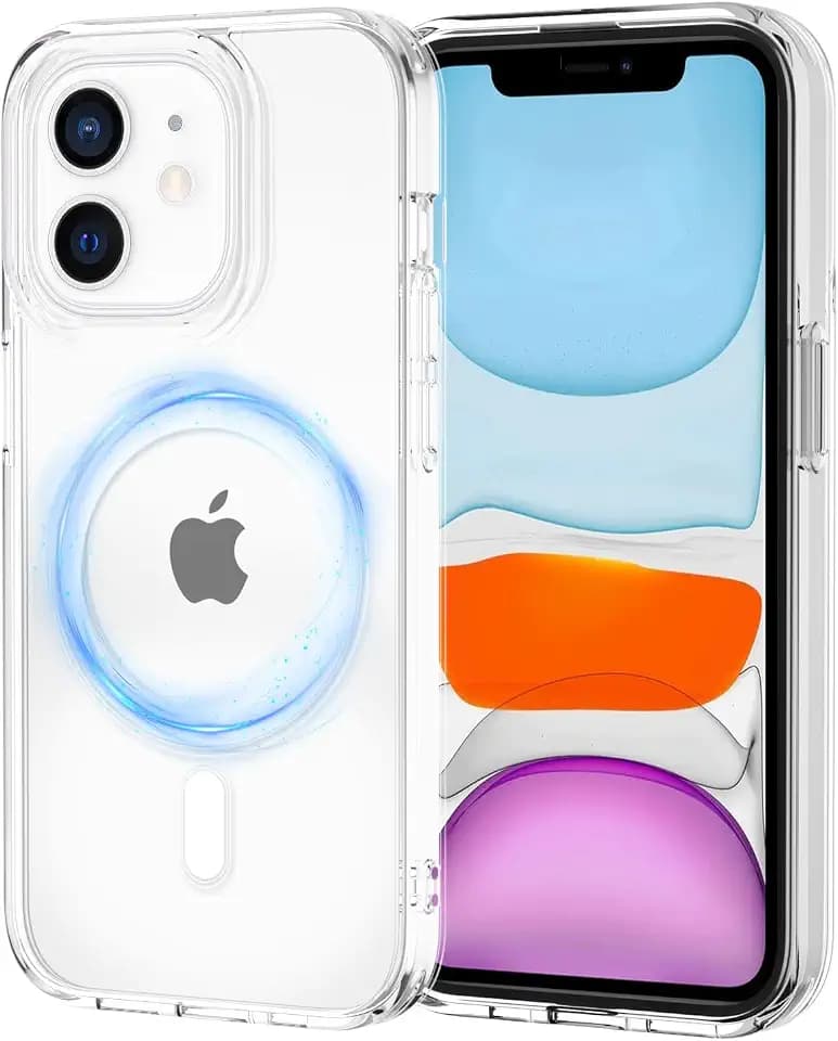 XTCASE Hülle für iPhone 11 Magnetisch kompatibel mit Magsafe, Transparent Handyhülle für iPhone 11 Durchsichtige PC Rückseite + TPU Bumper - Crystal Clear