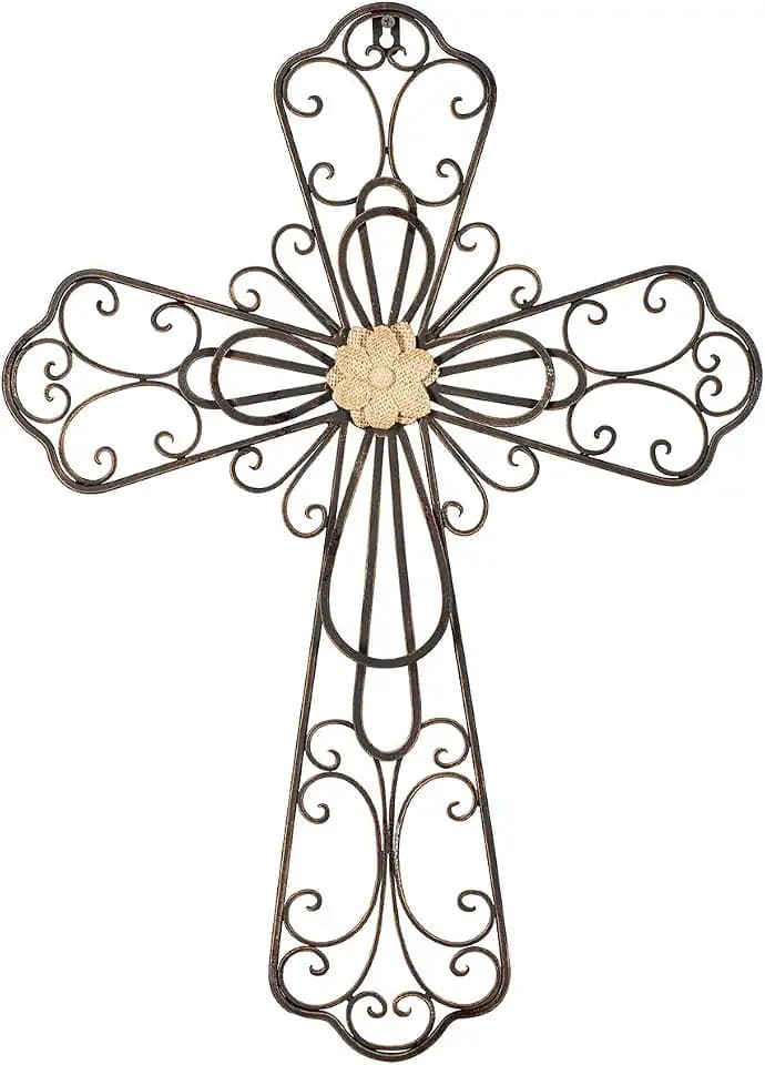 Retrome Large Metal Layered Crosses Wall Decor, 24" H