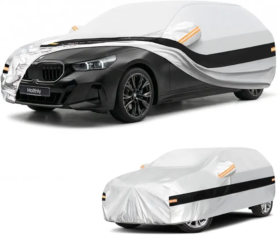 Autoabdeckung Kombi Passend für BMW 5er Touring E39/E61/F11/G31/G61(2000-2026) 10 Schichten Vollgarage Auto Abdeckplane 100% Wasserdicht Autoplane Outdoor Autogarage.