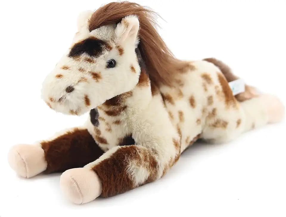 15" Spotted Horse Stuffed Animals for Boys and Girls,Soft and Adorable Stuffed Pony Plush Toys for Newborn Babies and Kids,Great Gifts on Birthday,Christmas,Machine Washable