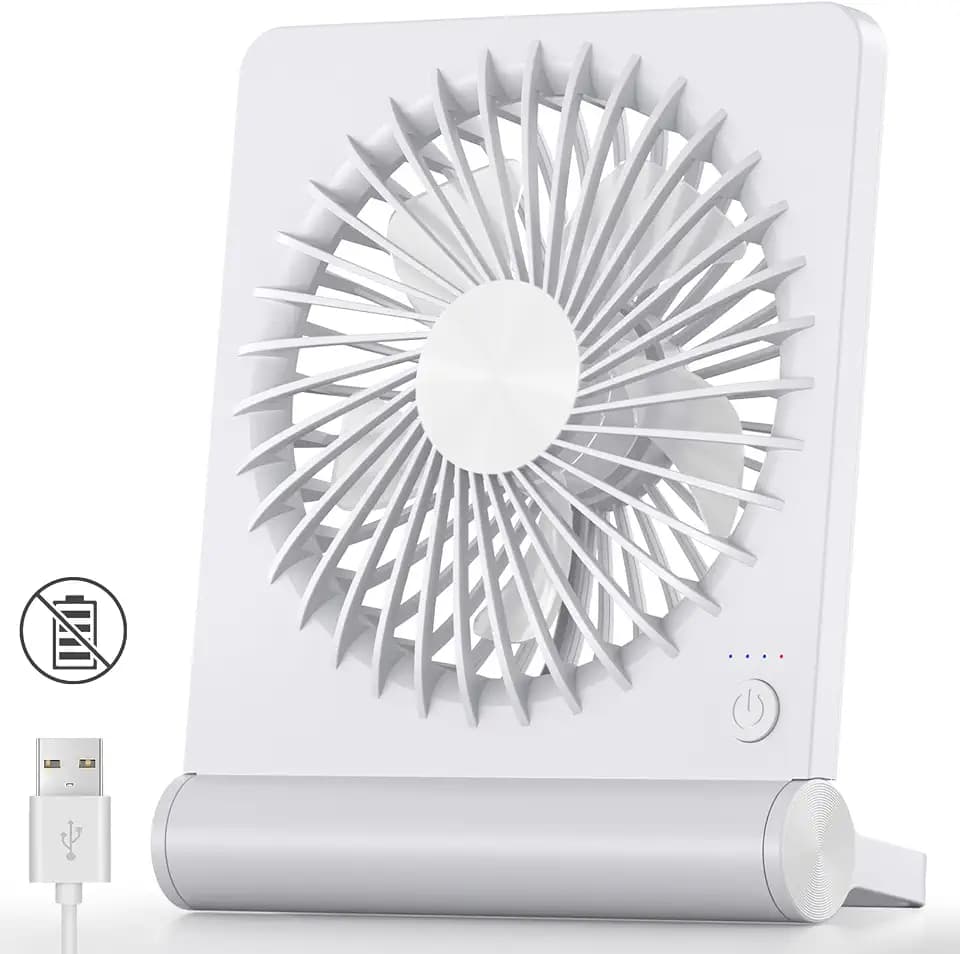 Koonie USB Desk Fan, Strong Wind Ultra Quiet Small Mini Fan