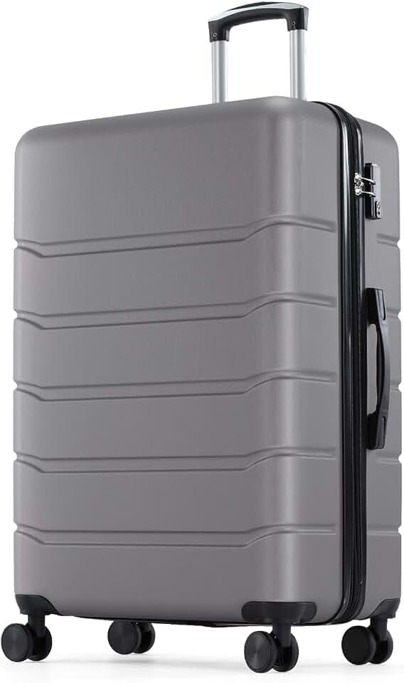 Sweetcrispy 24 Inch Checked Luggage, Suitcase with Spinner Wheels