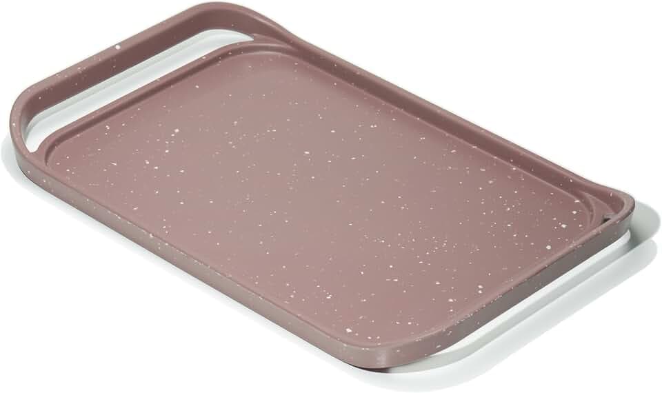 LINE+ARC Waterproof, Melamine Serving Tray with Handles, (Mauve, 18"x12")