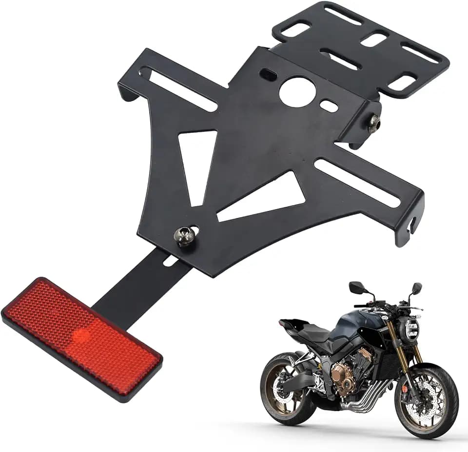 Verstellbarer Motorrad Kennzeichenhalter, Universal Nummernschildhalter, für Meisten Gängigen Motorradmodellen(Ohne Licht)