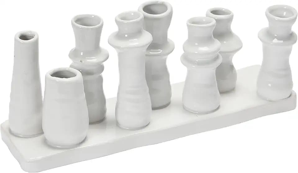 Bloomingville Stoneware Multi Vase with 8 Sections, White