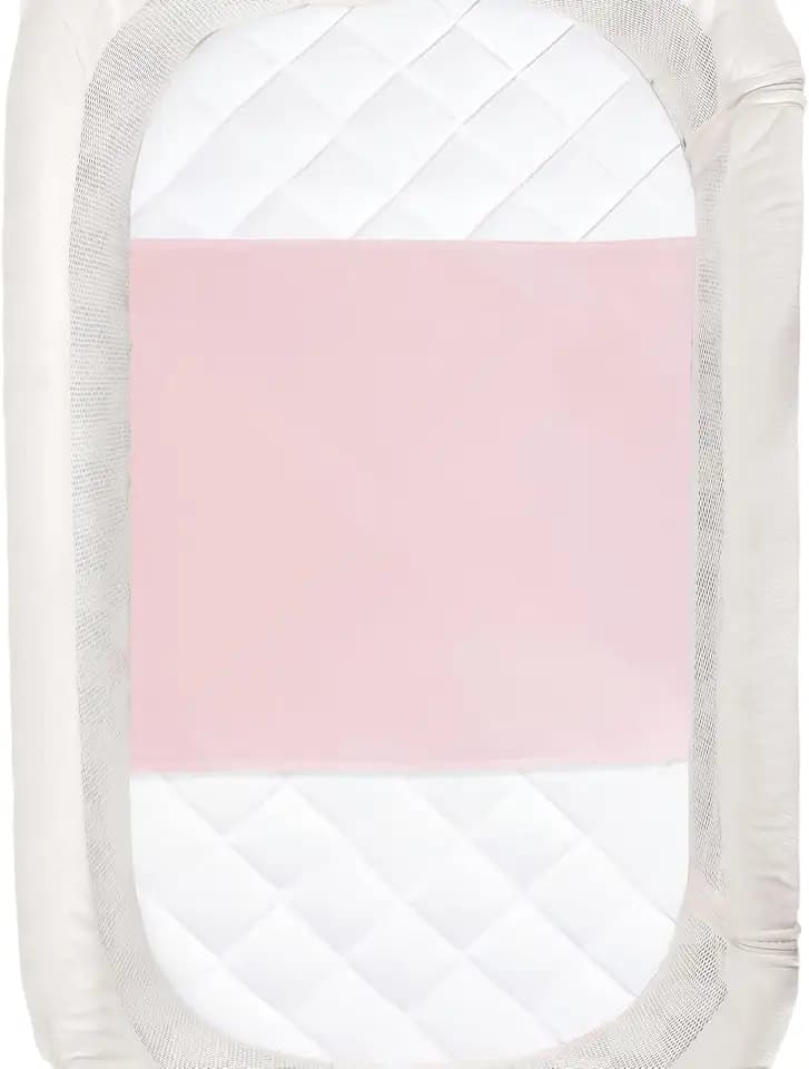 PROMEED 100% Mulberry Silk Bassinet Sleeve for Baby Bald Spots, Preminium 23 Momme Silk Bassinet Half Sheet for Baby Hair Loss (Pink)