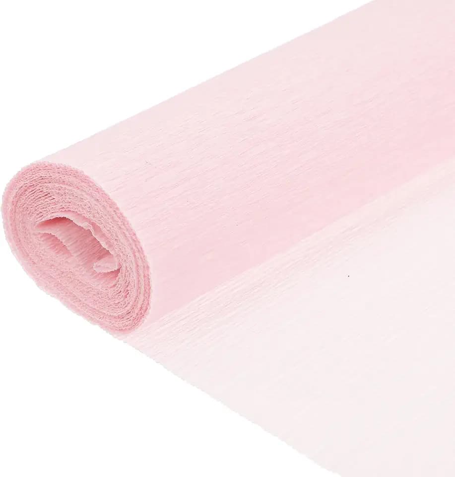 MECCANIXITY Crepe Paper 7.9ft Long 20" W Light Pink Crepe Paper Roll