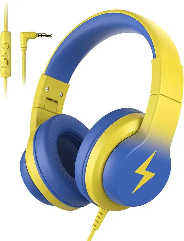 Candy Bila Wired Kids Headphones for School, Over-Ear for Boys Girls