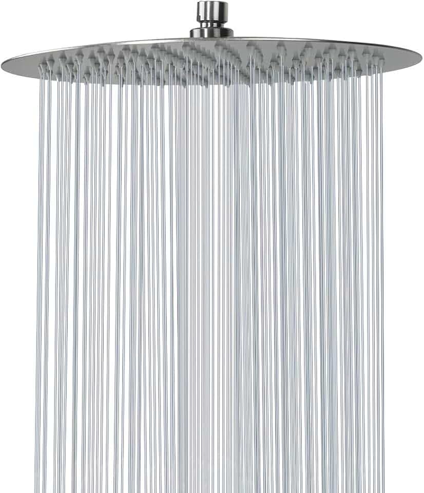 NearMoon Rain Shower Head, Ultra-Thin Design-Pressure Boosting, Awesome Some Experience, High Flow Stainless Steel Rainfall Head (12 Inch, Brushed Nickel)