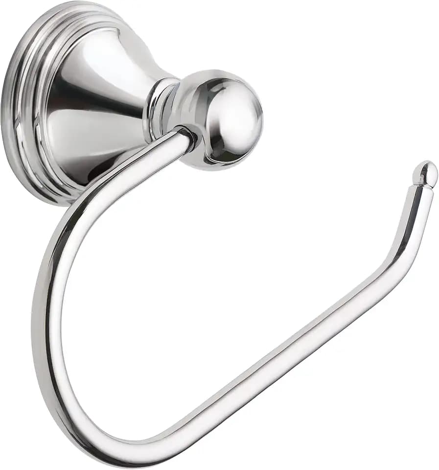 Moen Preston Single Post Toilet Paper Holder, Wall Mounted with Hardware, European Open Arm Design, Chrome, DN8408CH