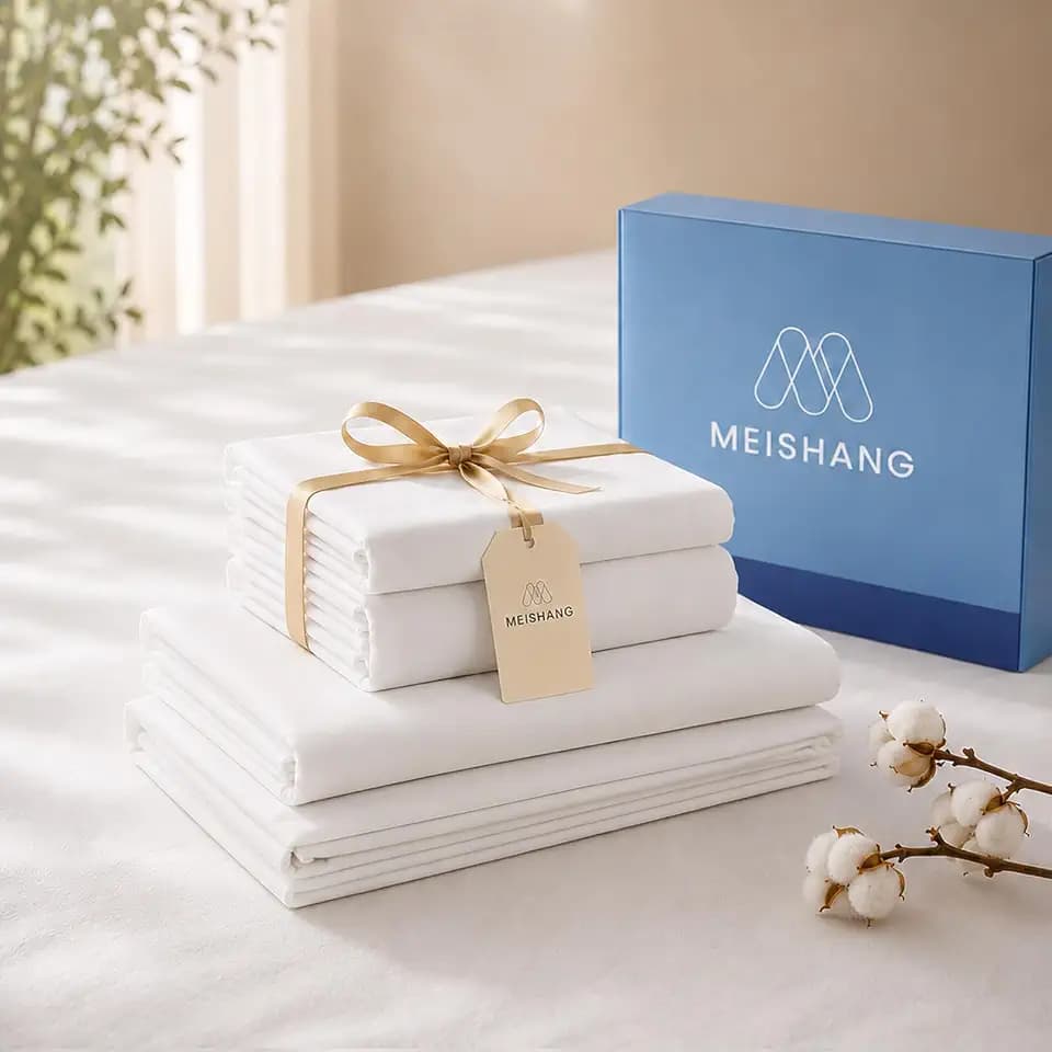 MEISHANG 100% Egyptian Cotton Sheets Queen, 16" Deep Pocket