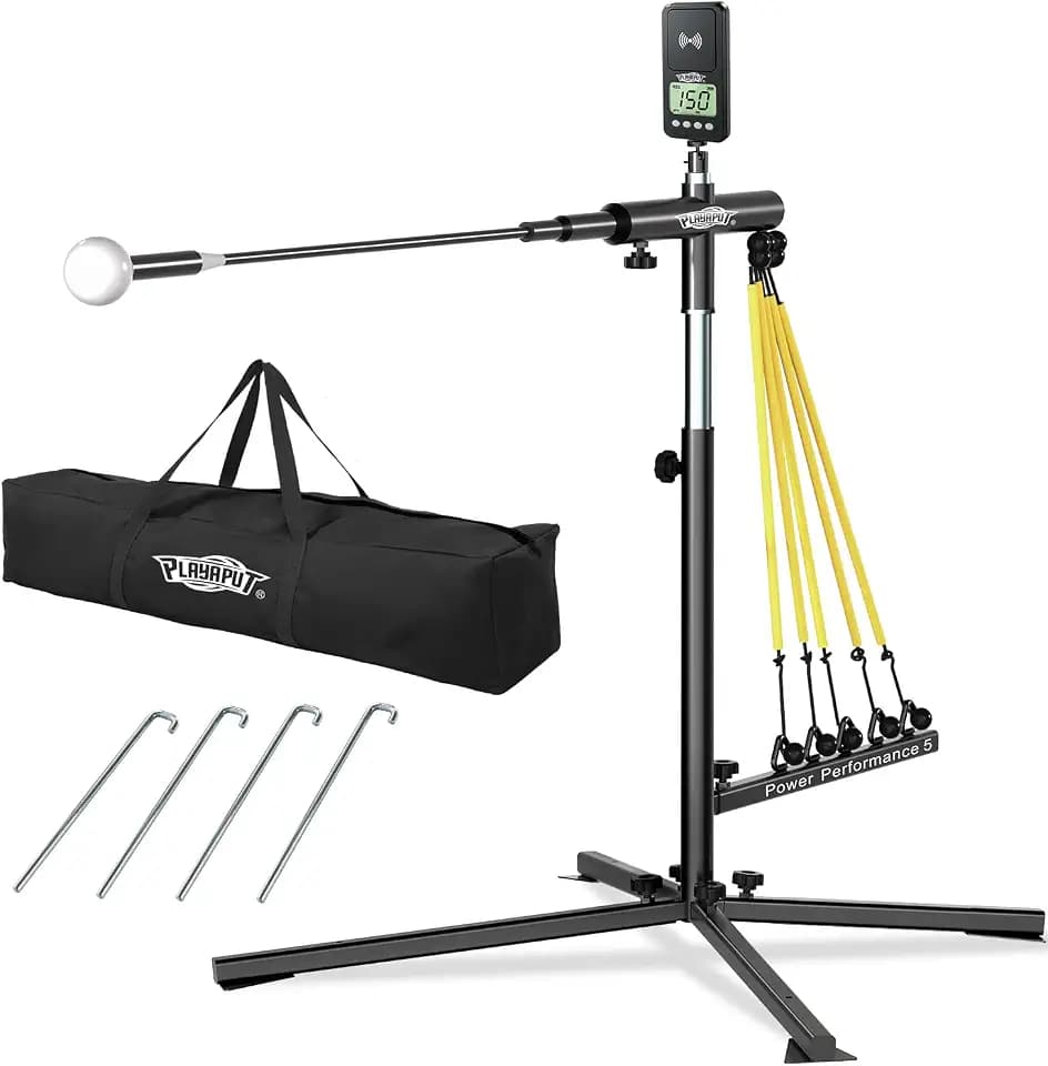 Baseball Swing Trainer & Speed Radar Set– Height Adjustable 31-47 inch