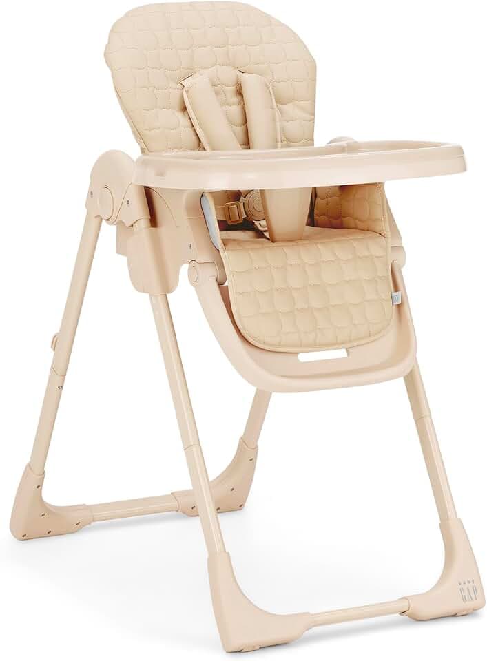 Delta Children - babyGap 3-in-1 Classic Convertible High Chair for Babies & Toddlers – 7 Height Positions, 3 Recline Settings, Dishwasher-Safe Tray, Compact Fold, Oatmeal