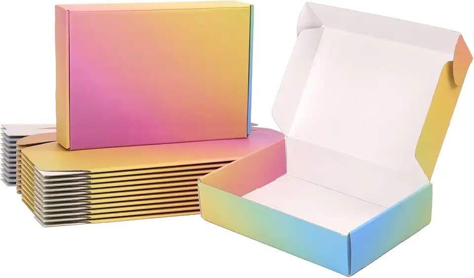 9x6x2 Shipping Boxes for Packaging, 45 Pack Colorful Corrugated Cardboard Mailer Boxes for Small Business, Shipping, Mailing