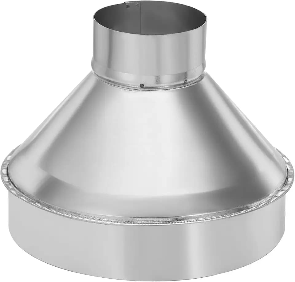 PATIKIL 8 Inch to 3 Inch Round Duct Reducer Increaser Connector, Galvanized Steel Air Duct Adapter Pipe Fitting for Bathroom Kitchen Inline Ventilation Systems, Silver Tone