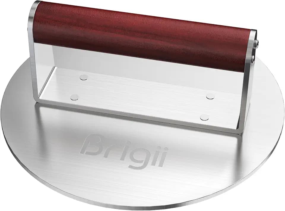 Brigii 8.5" Stainless Steel Smash Burger Press, Heavy Duty Smasher