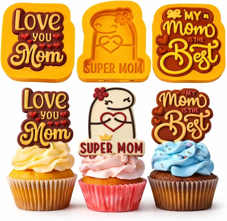 mothers day chocolate molds 3-Piece Set with Food-Grade Silicone (Small Size), mom silicone mold ideal for mothers day molds for chocolate.