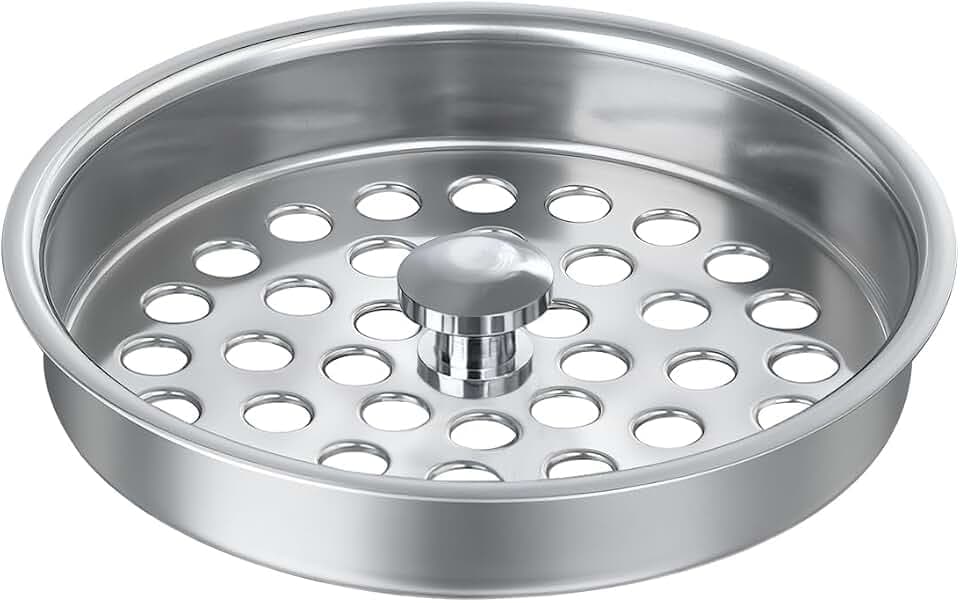 Commercial-Grade Garbage Disposal Basket Strainer Cover, Large Drain Holes