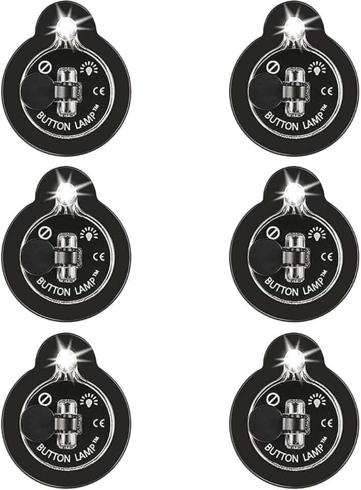 Panther Vision Button LAMP Adhesive LEDs Light Package - Lightweight, Ultra Small, Ultra Bright LED Utility Lights (6 Pack)