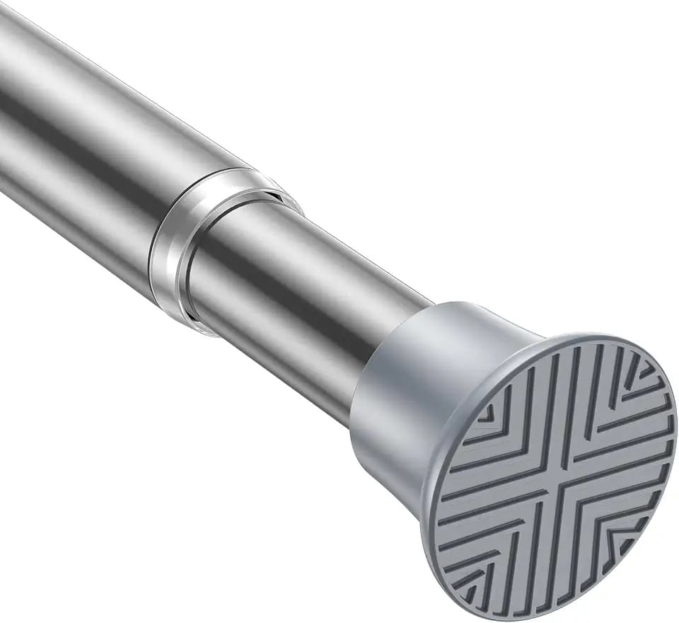Spring Tension Curtain Rod 32-76 inch, Silver