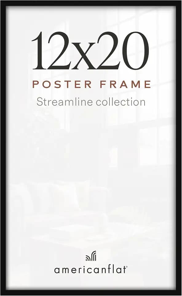 Americanflat 12x20 Poster Frame - Slim Molding - Black