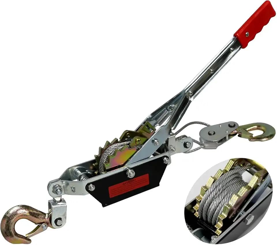 Come Along Winch,2T(4410lbs) Pulling Capacity,12FT Steel Cable