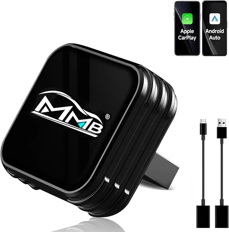 MMB CP-Ultra 2026 Verbesserter kabelloser CarPlay-Adapter, 2-in-1 für iPhone & Android Auto, Wi-Fi 6 + Bluetooth 5.4, konvertiert kabelgebundenes CarPlay und Android Auto in Wireless, Plug & Play