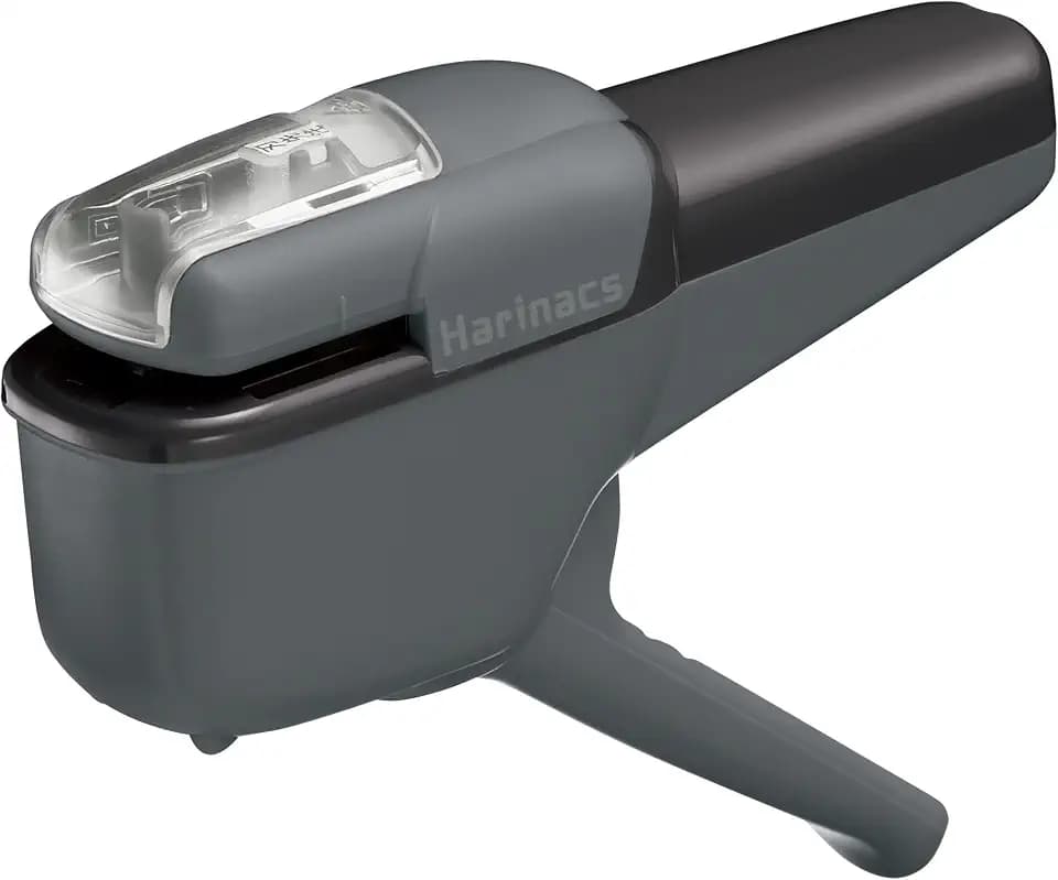 Kokuyo Stapleless Stapler, Harinacs Handheld Staple-Free, Up to 10 Sheets No Staple Binding, Portable Compact Holeless Stapler, Sepia Black, Japan Import (SLN-MSH110SD)