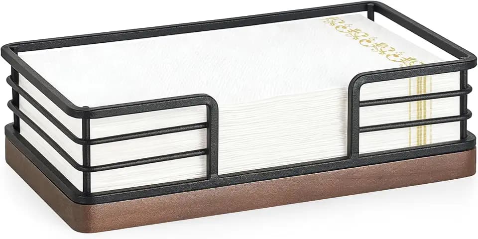 Mkono Bathroom Napkins Holder, Wooden Guest Towel Holder Hand Towel Tray