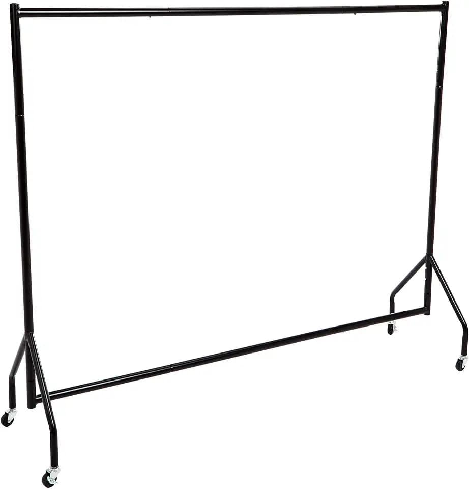 Amazon Basics Heavy Duty Portable Rolling Garment Rack, Hanging Clothes Organizer Rail for Display and Storage, Easy to Assemble, 72 x 60 inches, Black