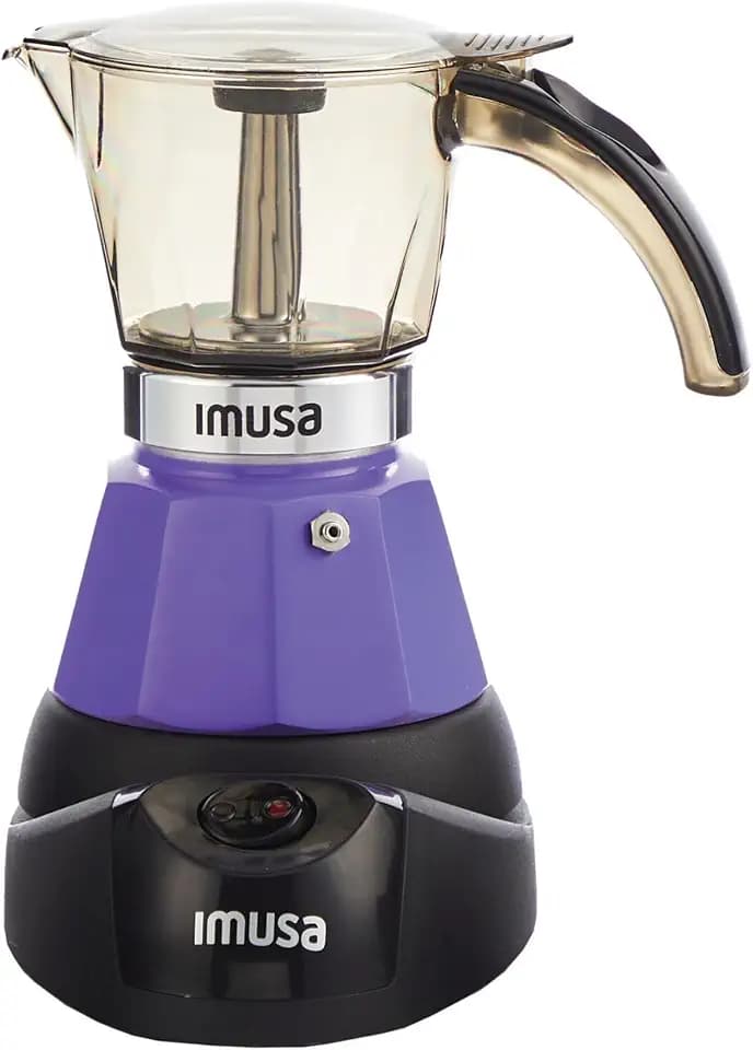 IMUSA 3 or 2 Cup Electric Espresso Maker with Cool-touch Handle, Purple