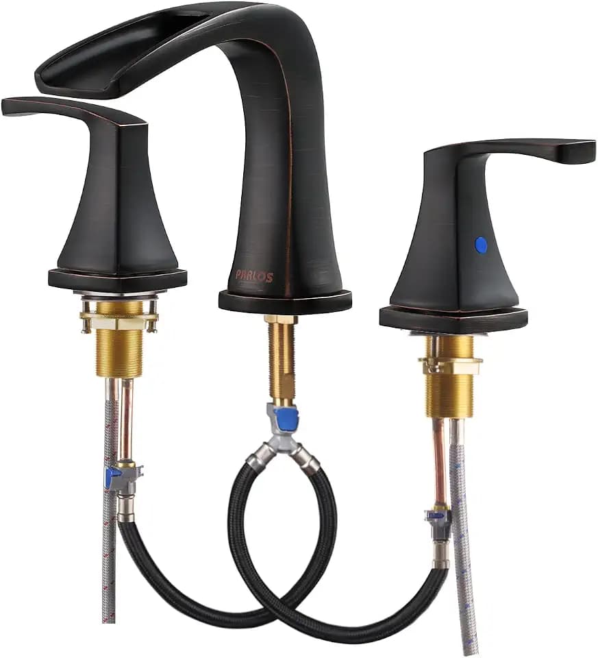 PARLOS Waterfall 2 Handle Widespread Roman Tub Faucet Oil Rubbed Bronze