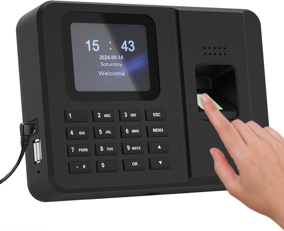 Time Clocks for Employees Small Business, Fingerprint + PIN